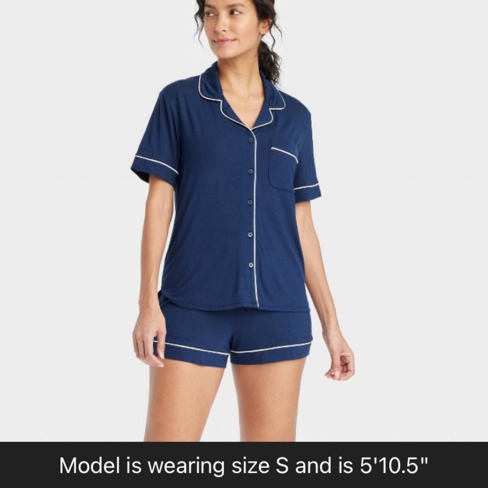 Women's Medium Navy Blue Pajama Set